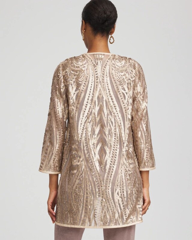Travelers Collection Champagne Sequins Jacket - image 3
